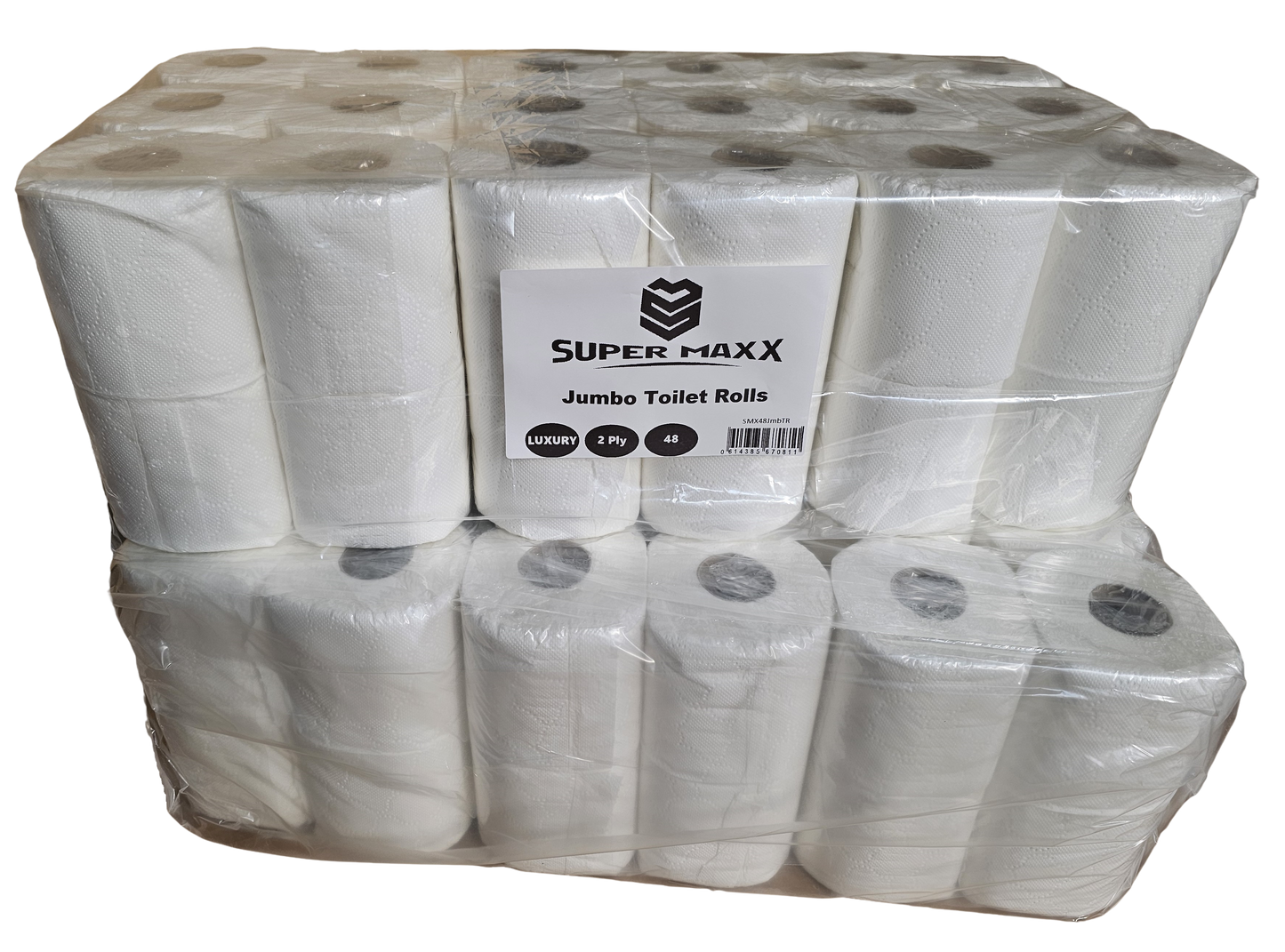 48 Pack Jumbo Toilet Roll 2 Ply Pure Soft Quilted (12x4 Packs)