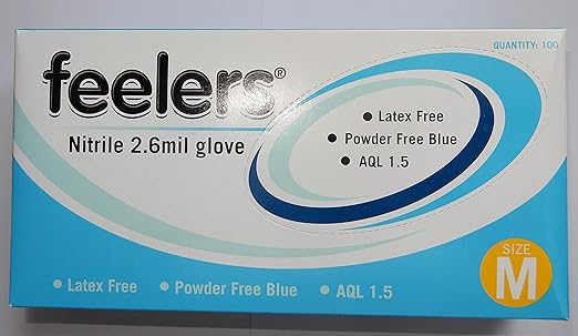 100 Blue Nitrile Medium Powder Free Gloves