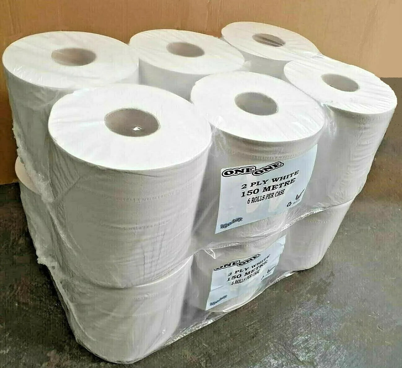 12 White Centrefeed 150M 2 Ply Industrial Grade