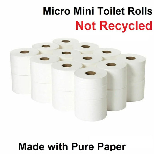 100 Meter Micro Mini Toilet Roll 2 Ply 24 / 48 Rolls