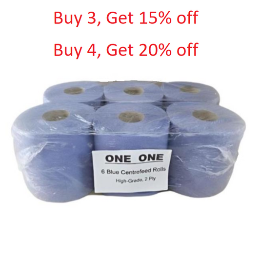 2 Ply Blue Centrefeed Eco Roll (6 Rolls)