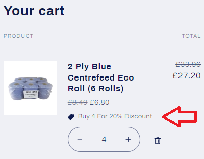 2 Ply Blue Centrefeed Eco Roll (6 Rolls)