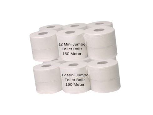 12 Pack Mini Jumbo Toilet Roll 150 Meter