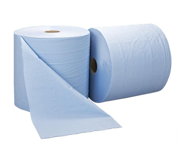 Jumbo Bumper Barrel 2 Ply Forecourt Roll Blue & White 400m