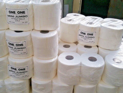 24 Mini Jumbo 2 Ply Toilet Rolls - Not Recycled