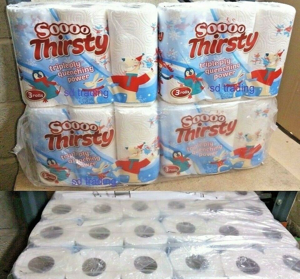 Thirsty White Kitchen Roll 3 Ply