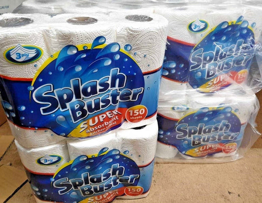 24 Splash Buster Patterned White Designer Kitchen Towel 3 Ply