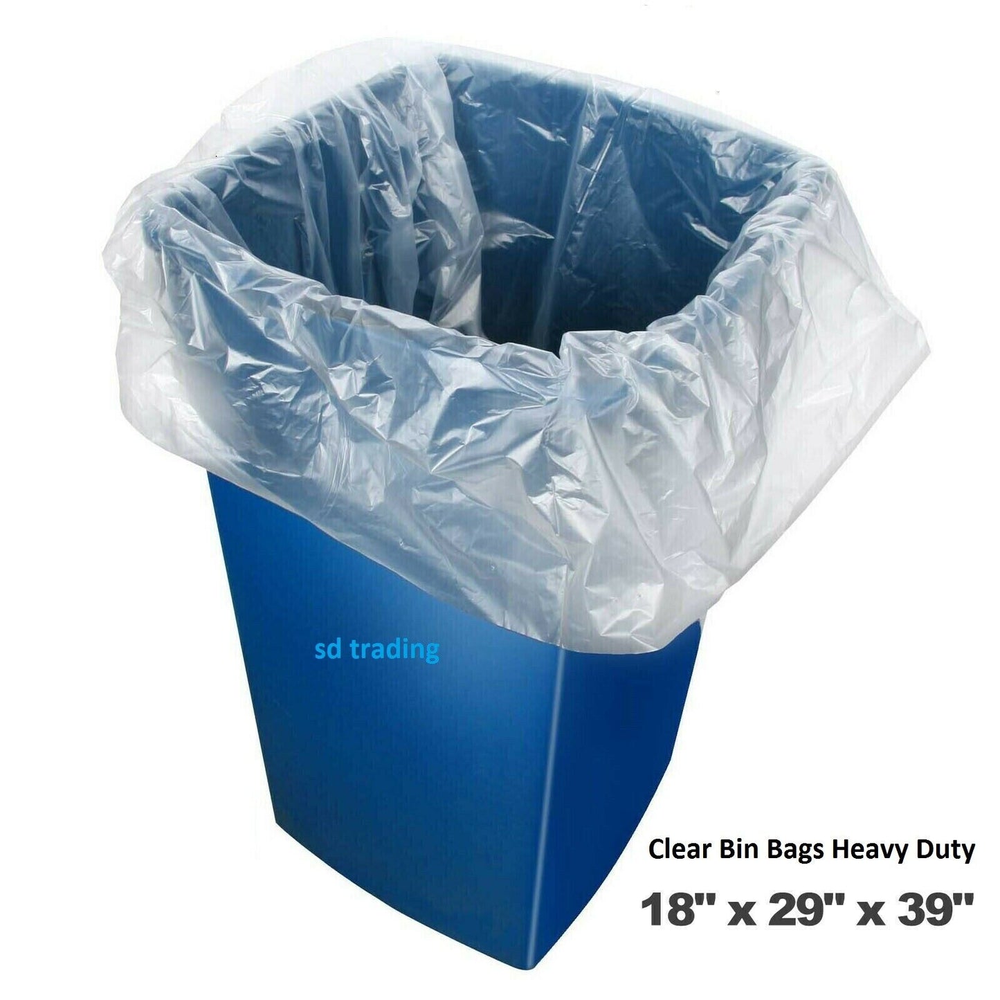 Clear Bin Bags Bin Liners Refuse Sacks Heavy Duty Rubbish Waste Bags 160g