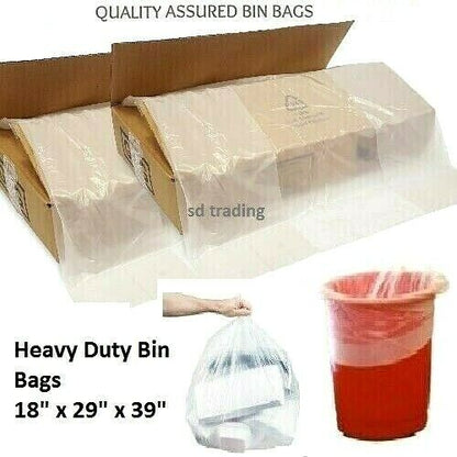 Clear Bin Bags Bin Liners Refuse Sacks Heavy Duty Rubbish Waste Bags 160g