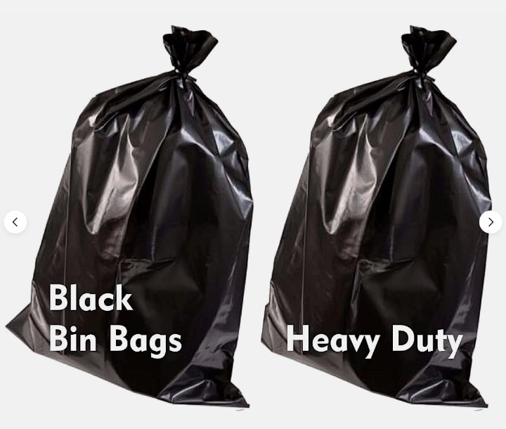 200 Extra Strong Heavy Duty Black Bin Refuse Bags 200 Gauge 18x29x39"