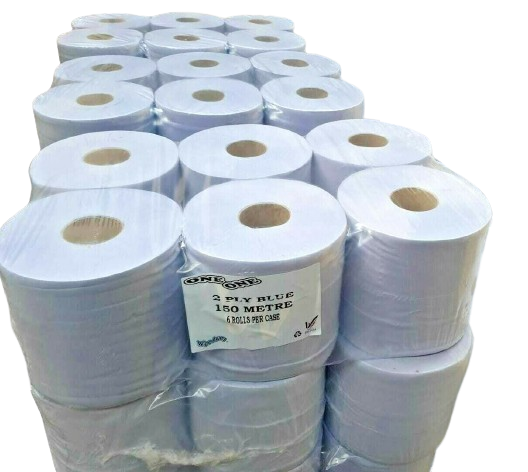 150 Meter - 2 Ply Blue Centrefeed Industrial Grade