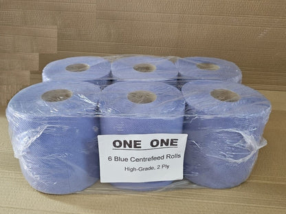 2 Ply Blue Centrefeed Eco Roll (6 Rolls)