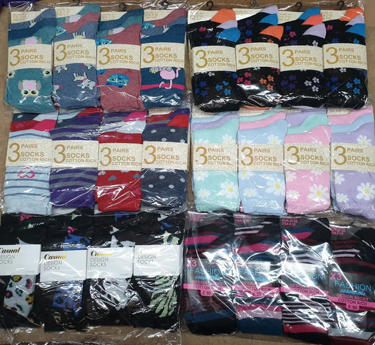 24 Pairs Christmas Gift Ladies Women Designer Socks Wholesale Job Lot Clearance