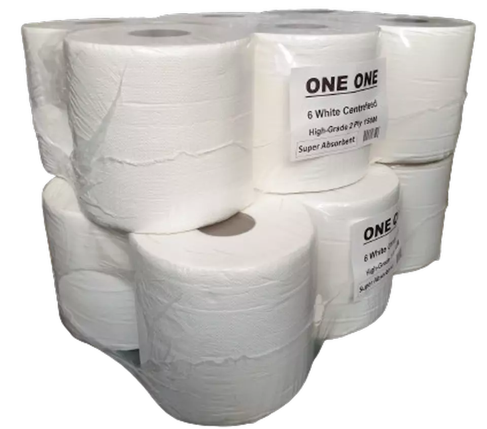 6 Pack 2 Ply White Centrefeed Rolls 150M Embossed