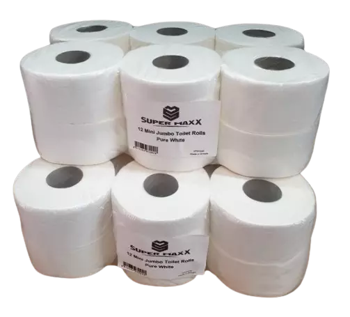 48 Mini Jumbo 2 Ply Toilet Rolls - Not Recycled