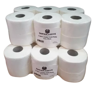 48 Mini Jumbo 2 Ply Toilet Rolls - Not Recycled